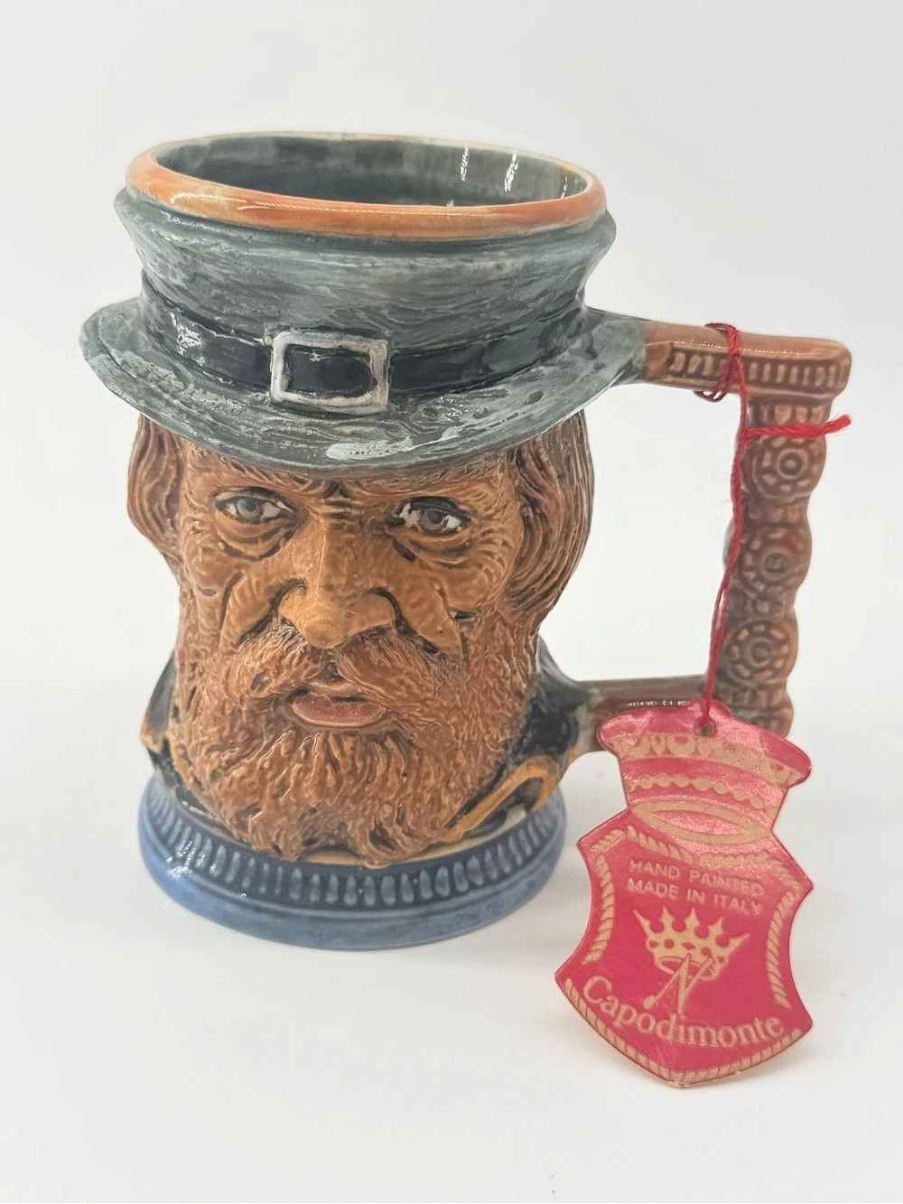 Capodimonte Hand Painted Made in Italy Character Mug Brown & Black